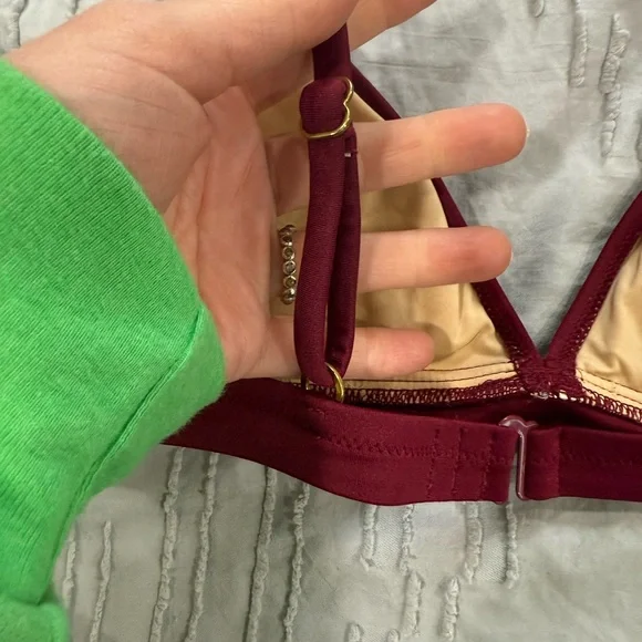 JCREW Women's Burgundy Bikini Set Small - Picture 8 of 10